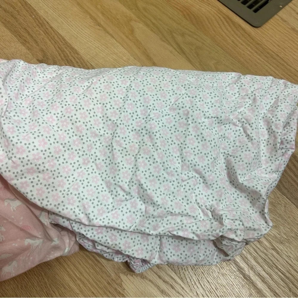Girls Crib Sheet Bundle Unicorn Pink Flower Floral
